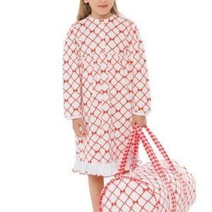 Sal & Pimenta NWT Red Trellis Pima Cotton Nightgown 5